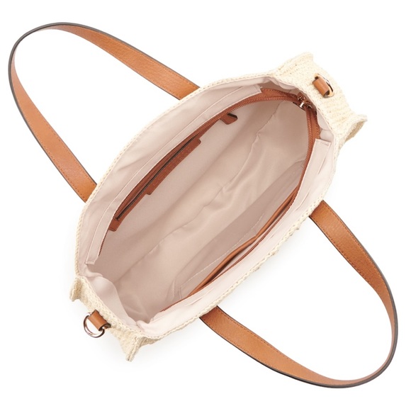 New! Round Boho Straw Crochet Crossbody Large Bag - Picture 2 of 4